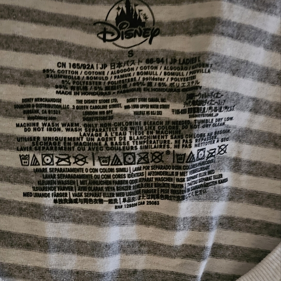 Disney Mickey & Minnie Gray Striped Kids Tee - Picture 3 of 5